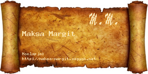 Maksa Margit névjegykártya